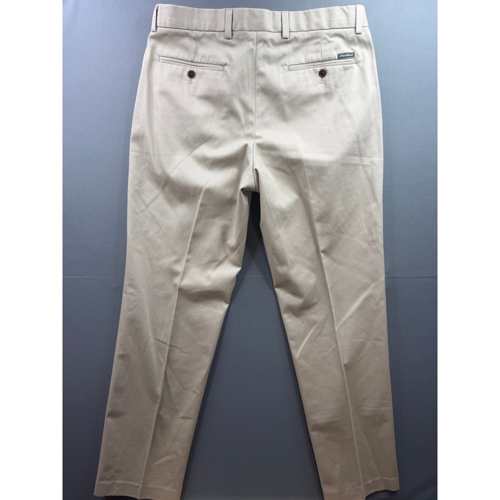 Eddie Bauer Chino Pants Mens Tan Beige Straight Leg Trousers 35x34 - Picture 5 of 8